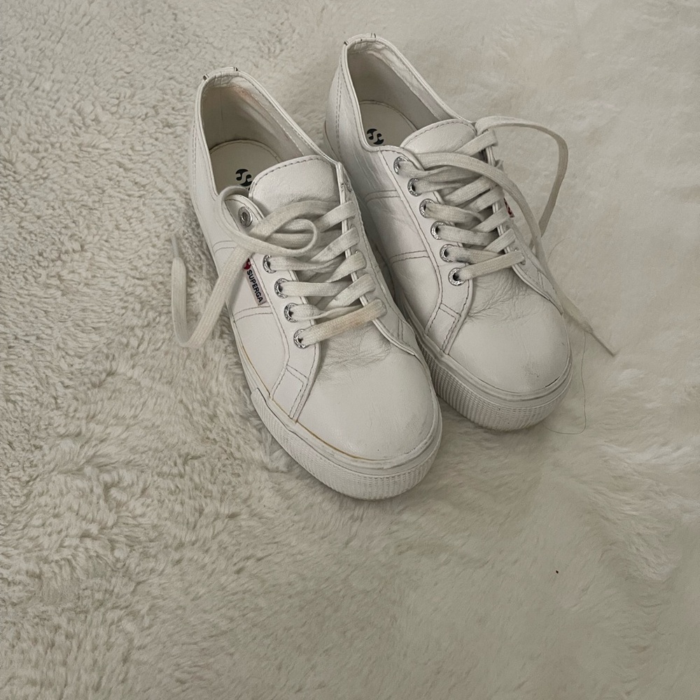 Superga Cream Platform Sneakers
